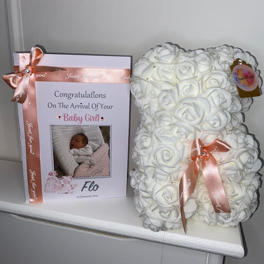 2pcs rose Bear & Baby Card