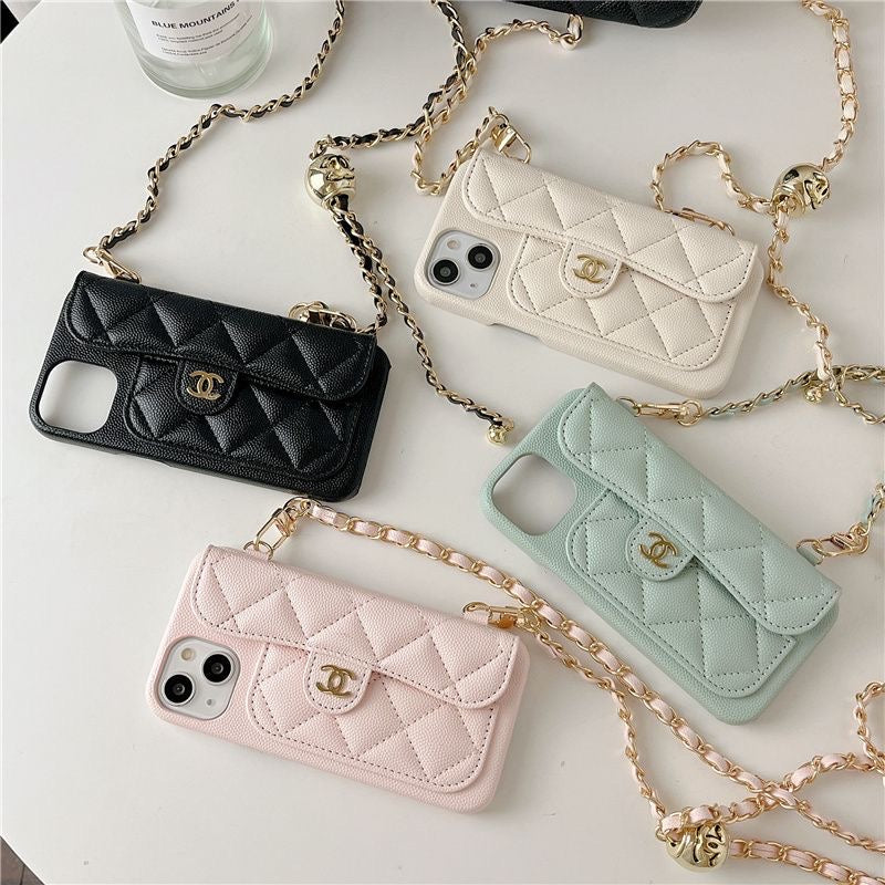 Leather Ceecee Chain iPhone case Purse Wallet