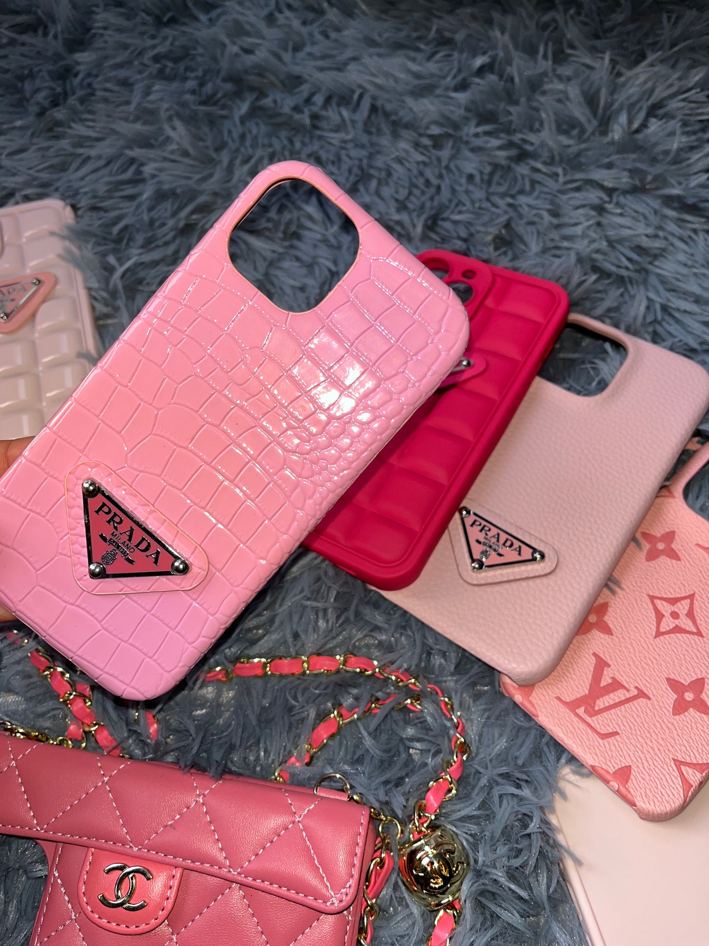 Uk Only. Pink iPhone 14 and iPhone 13 Croc PDA Case