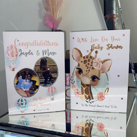 Custom Giraffe Baby Shower Photo card