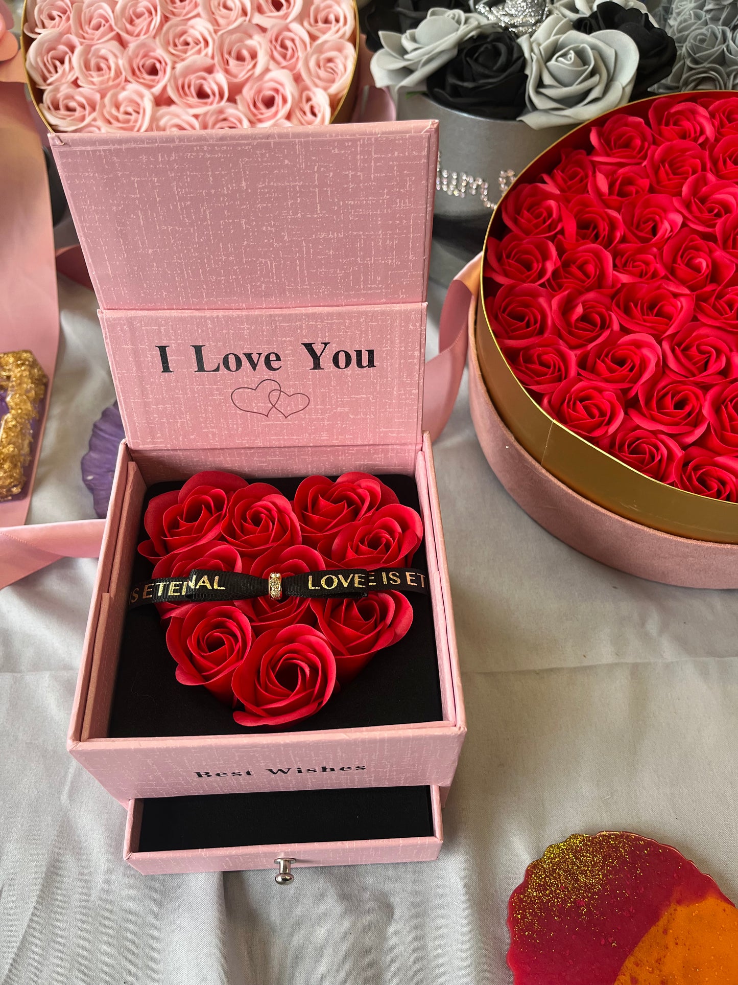 Love you rose jewellery box