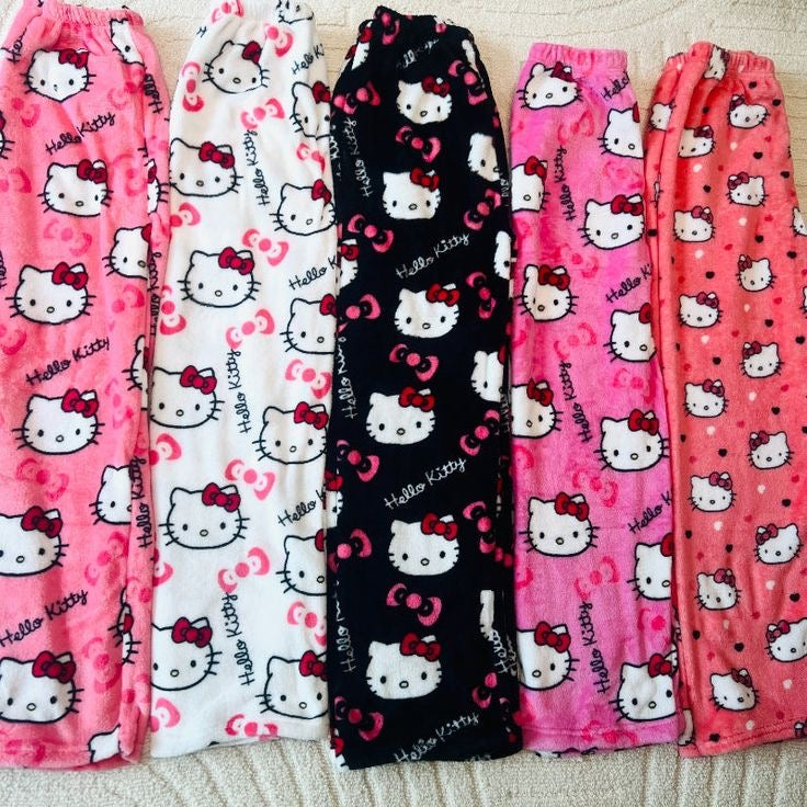 Hello Kitty Pyjamas Women Flannel  Pants