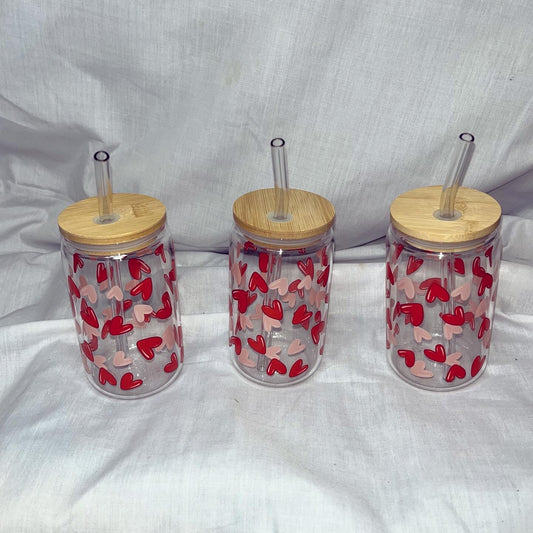 3pcs Valentines heart Printed Coffee Cup (3 for £10.55)