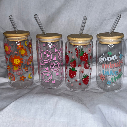 4 pack glass tumbler cup