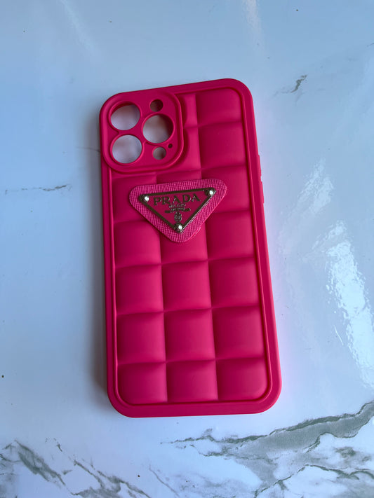 (Clearance) Pink waffle iPhone 14 Pro max & IPhone 15 pro max waffle Case
