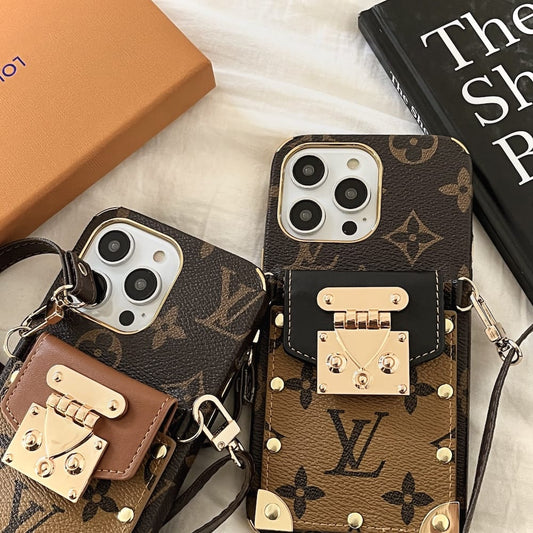 Louis Leather crossbody Card Holder Case
