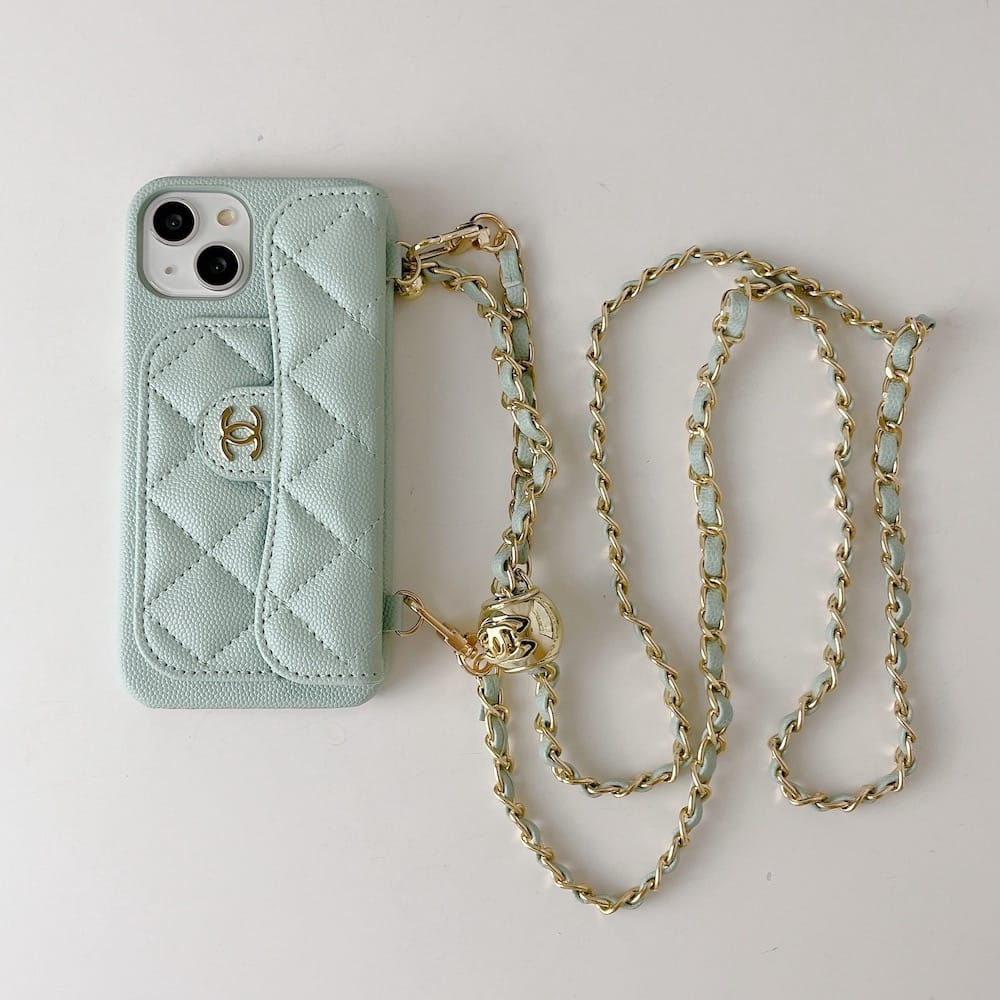 Leather Ceecee Chain iPhone case Purse Wallet
