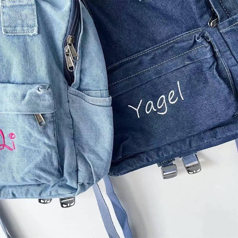 Denim Backpack Personalised