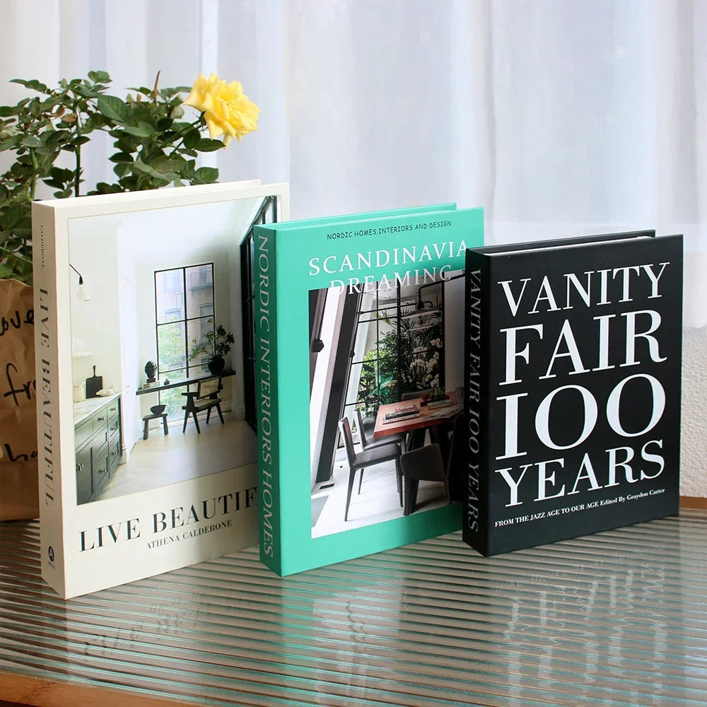 3Pcs/Set Fake Books Ornament Decorative Table Books