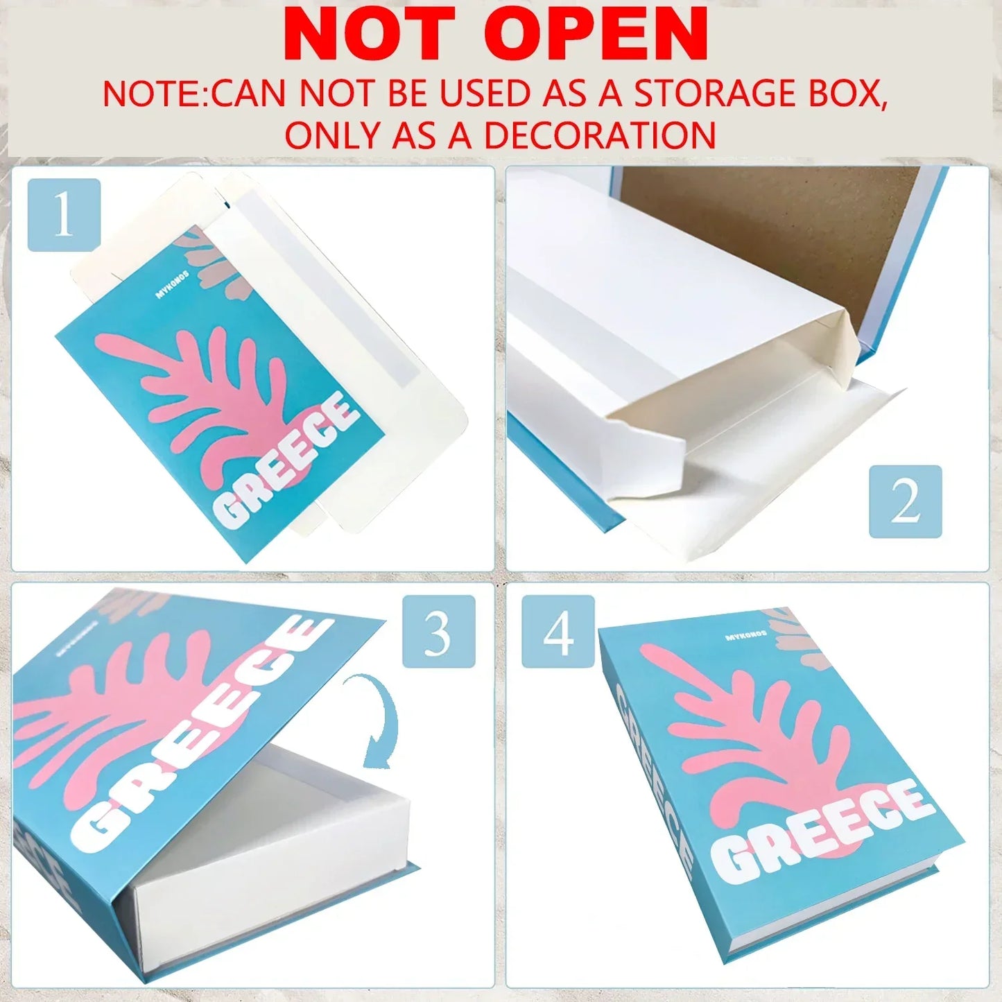 3Pcs/Set Fake Books Ornament Decorative Table Books