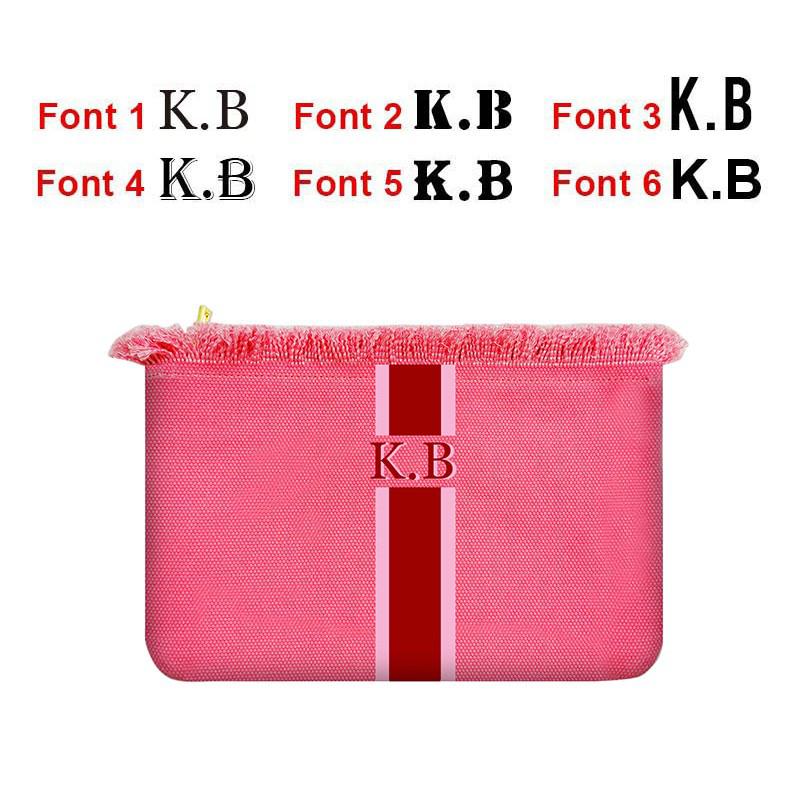 Customisable Stripe Tassel Cotton Clutch Bag