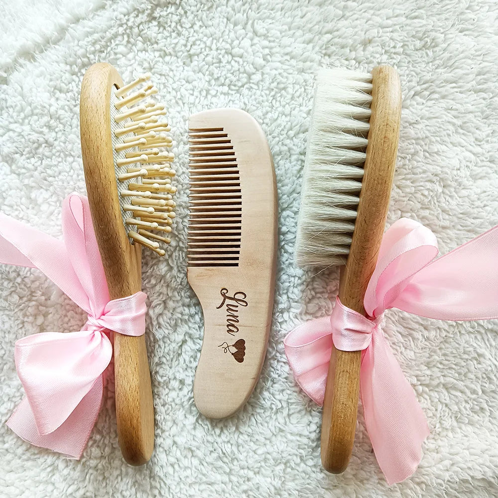 Engraved personalised wooden hairbrush Customized Bridesmaids Hair Comb Gifts Children's Birthday Present Christmas Present