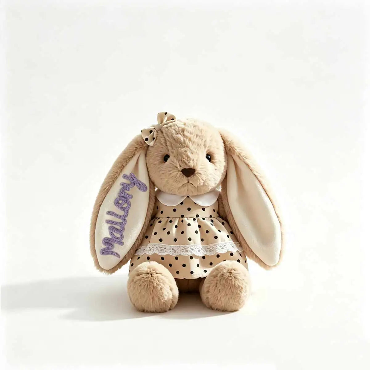 Personalized Plush Rabbit, Custom Party Favors, Wedding Favors Hand-Embroidered with Names, Keepsake or Birthday Gifts, and Holi