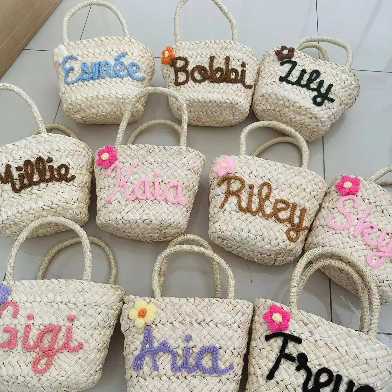 Personalised Handmade Straw Bag