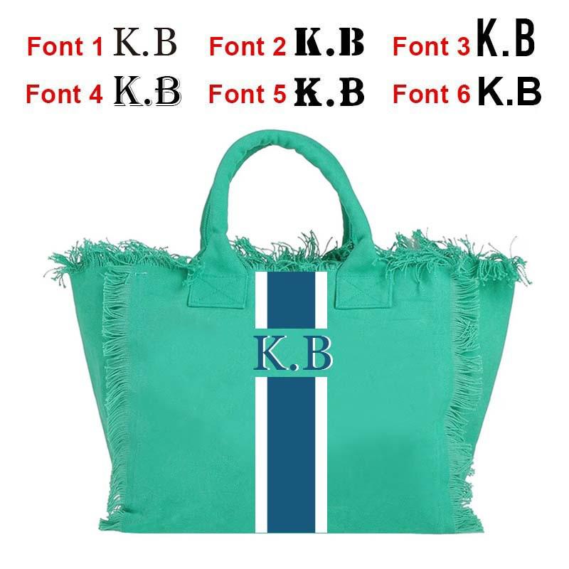 Stripe Print Tassel HandBag Customisable