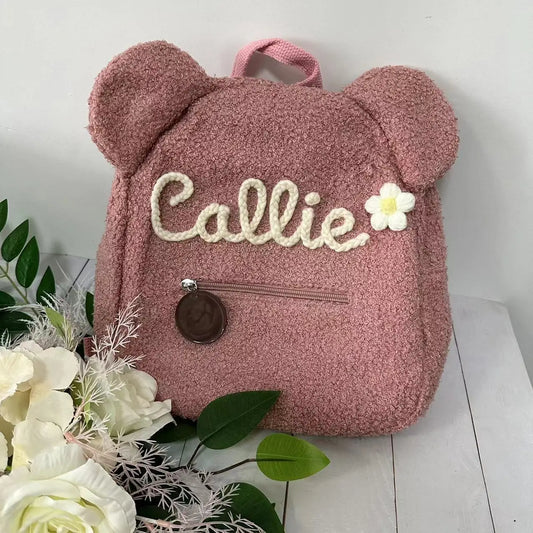 Personalised Hand-Embroidered Teddy Bear Backpack