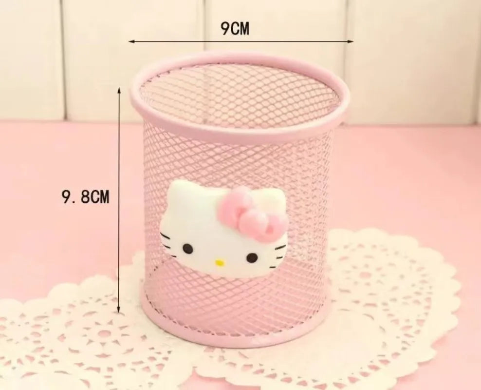 Hello Kitty Sanrio animation peripheral cartoon children's pen holder creative kawaii desktop storage box ornaments wholesale