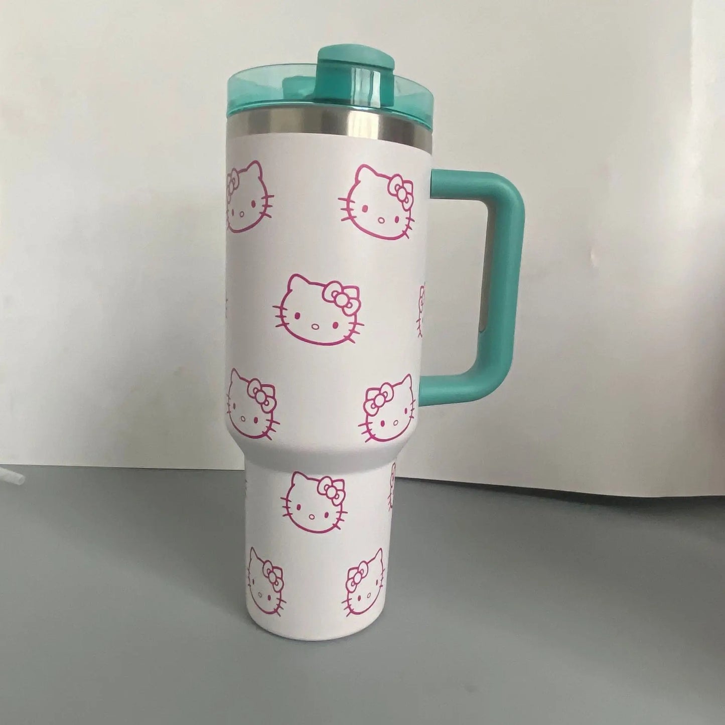 40Oz Sanrio Hello Kitty Stainless Steel Insulated Mug With Handle Straw Mugs Large Capacity Thermos Drinks Coke Coffee Mug Gift