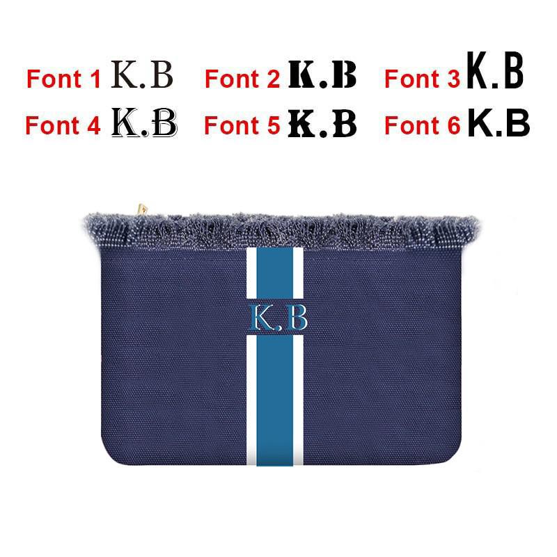 Customisable Stripe Tassel Cotton Clutch Bag