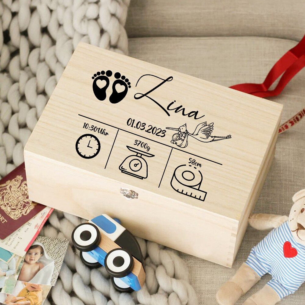 Custom Baby Wooden Memory Box