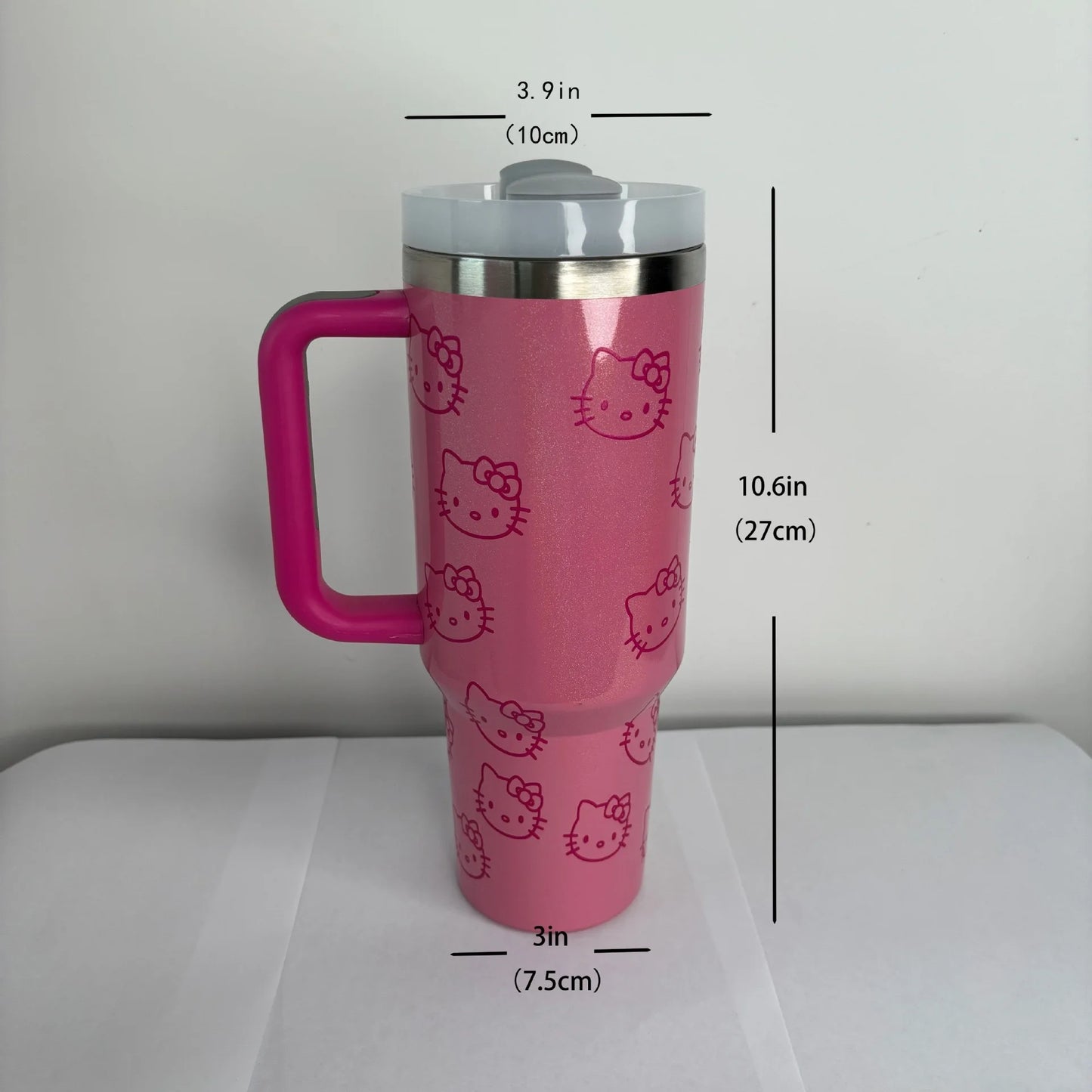 40Oz Sanrio Hello Kitty Stainless Steel Insulated Mug With Handle Straw Mugs Large Capacity Thermos Drinks Coke Coffee Mug Gift
