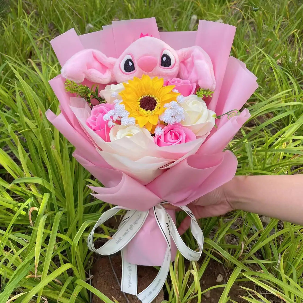 Stich Plush Doll Toy Flowers Bouquet