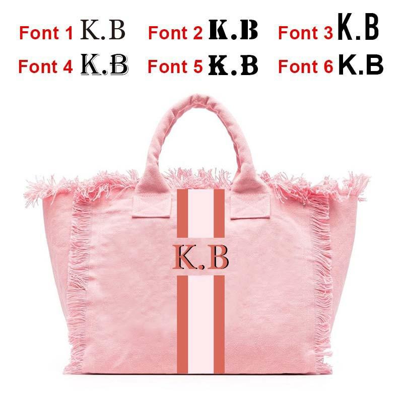 Stripe Print Tassel HandBag Customisable