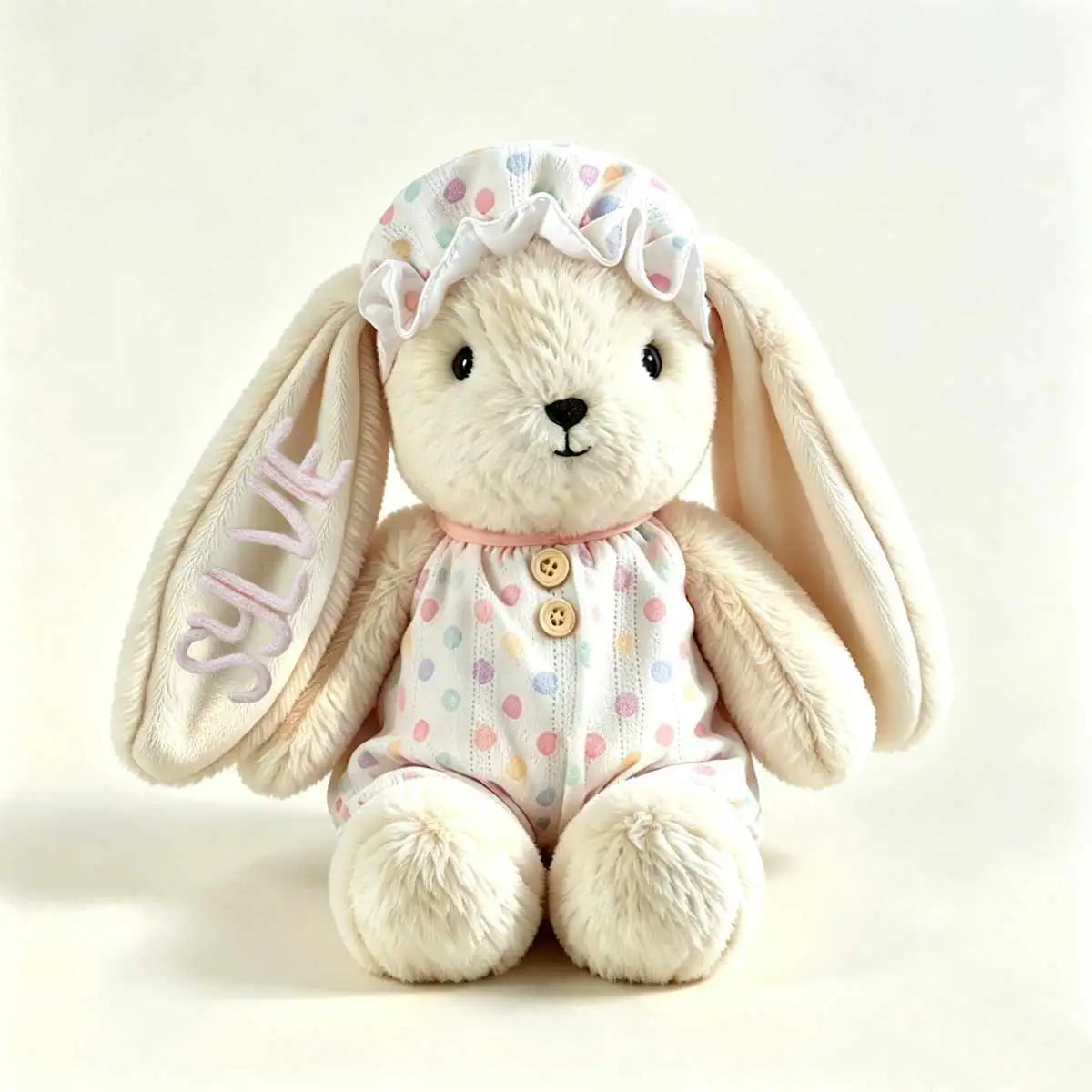 Personalized Plush Rabbit, Custom Party Favors, Wedding Favors Hand-Embroidered with Names, Keepsake or Birthday Gifts, and Holi