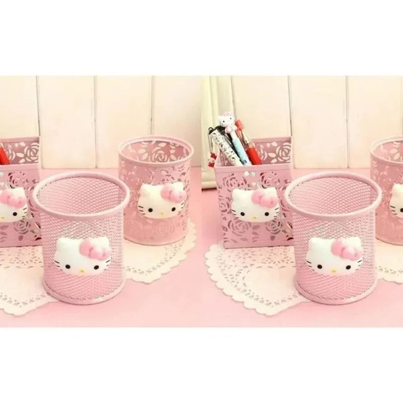 Hello Kitty Sanrio animation peripheral cartoon children's pen holder creative kawaii desktop storage box ornaments wholesale
