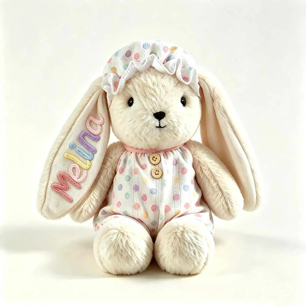 Personalized Plush Rabbit, Custom Party Favors, Wedding Favors Hand-Embroidered with Names, Keepsake or Birthday Gifts, and Holi