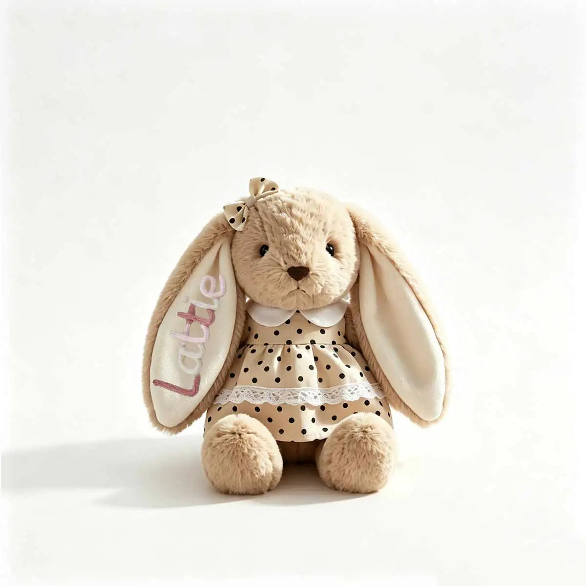 Personalized Plush Rabbit, Custom Party Favors, Wedding Favors Hand-Embroidered with Names, Keepsake or Birthday Gifts, and Holi