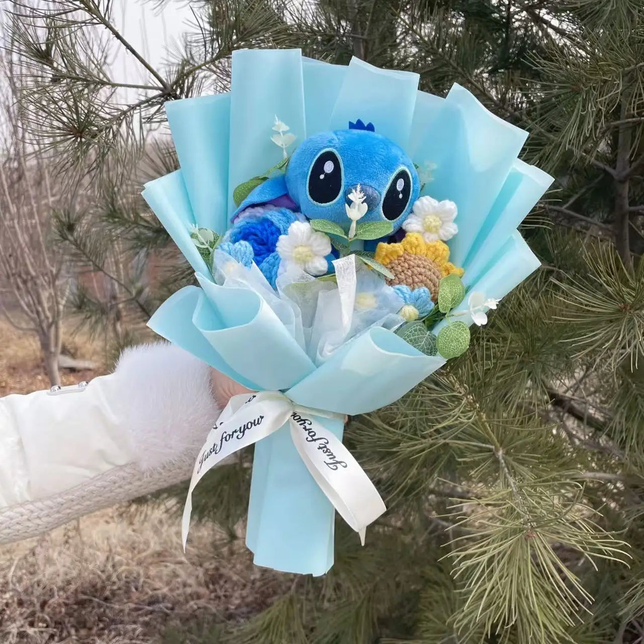 Stich Plush Doll Toy Flowers Bouquet