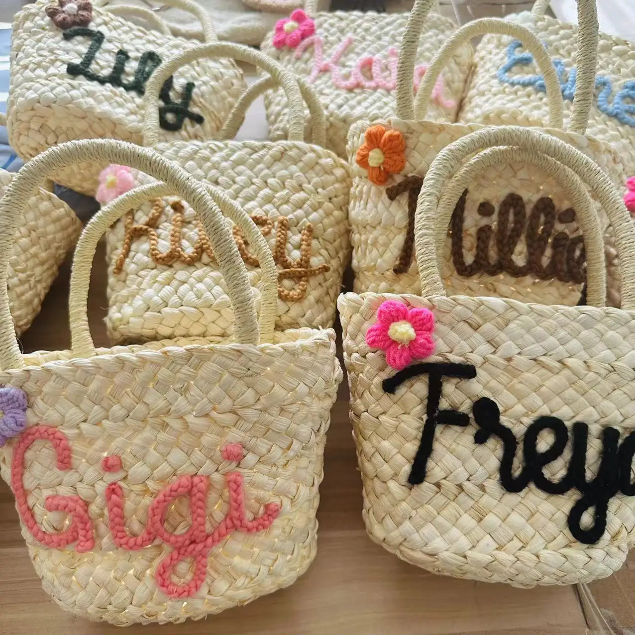 Personalised Handmade Straw Bag