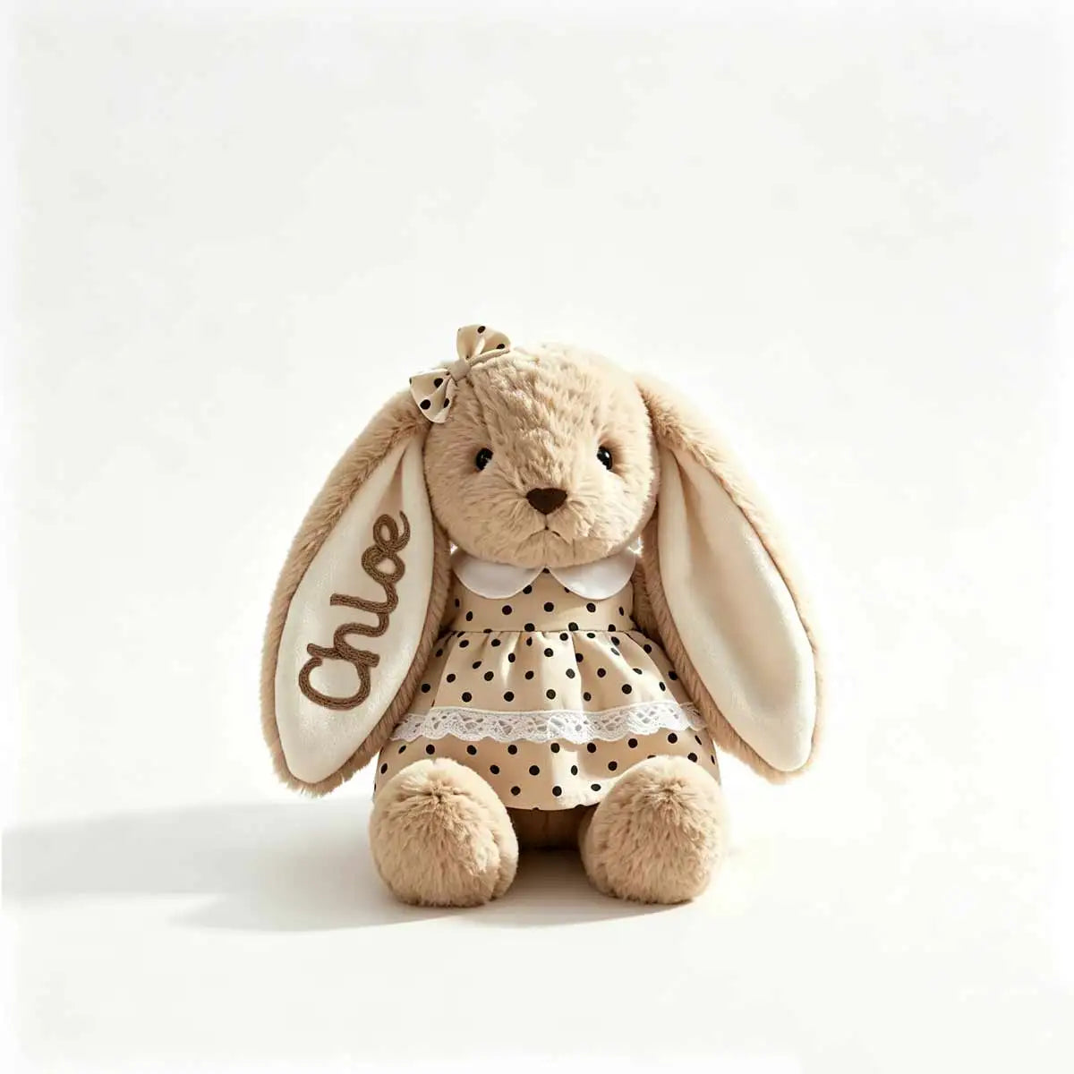 Personalized Plush Rabbit, Custom Party Favors, Wedding Favors Hand-Embroidered with Names, Keepsake or Birthday Gifts, and Holi