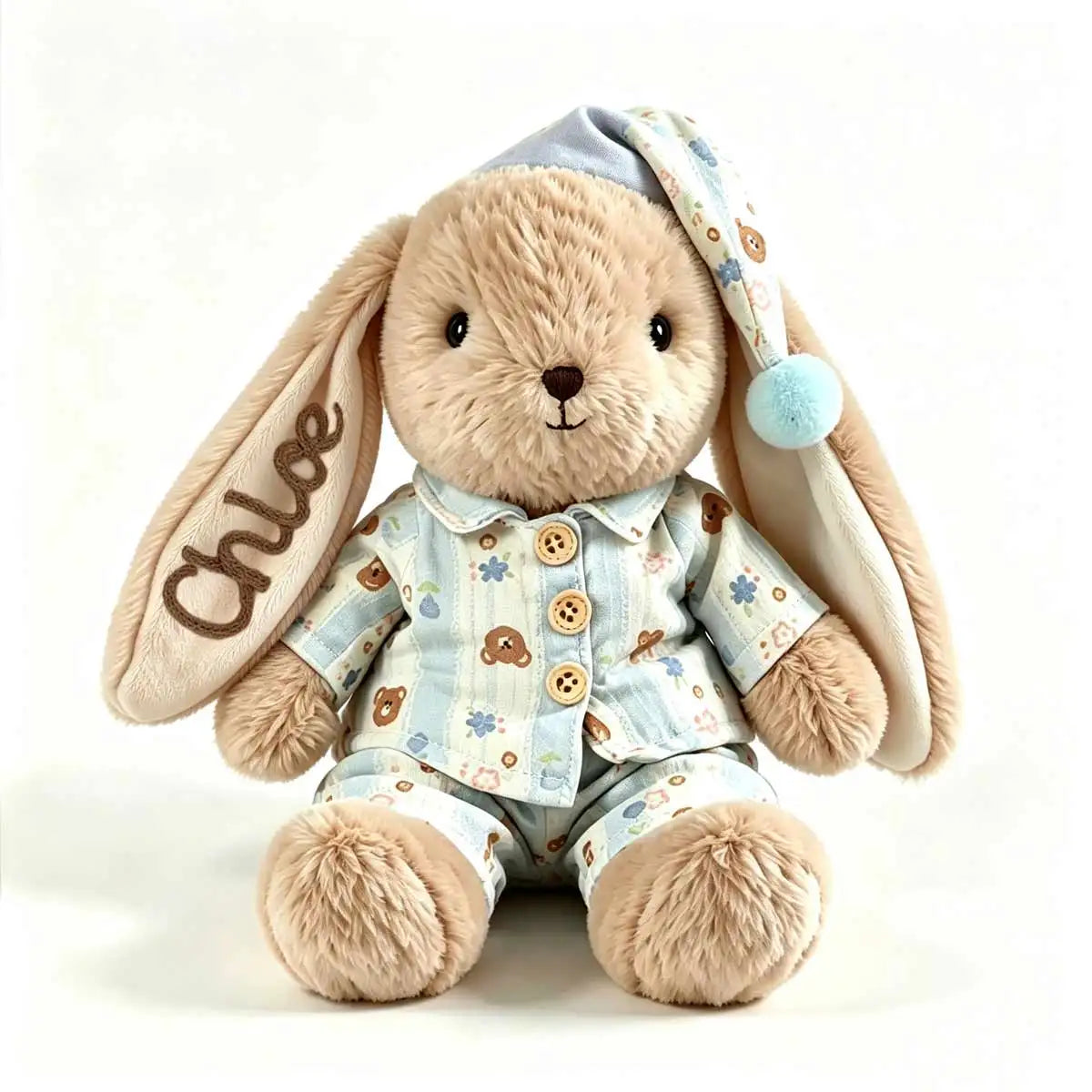 Personalized Plush Rabbit, Custom Party Favors, Wedding Favors Hand-Embroidered with Names, Keepsake or Birthday Gifts, and Holi