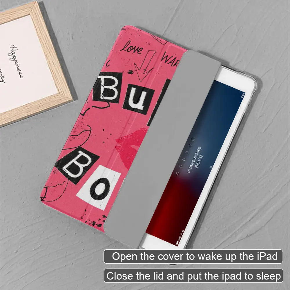 Ipad case text style pattern Air 5 4th 6th 10.9 For Funda ipad 9th 10th 7th 8th Generation Mini 6 2024 10.2 9.7 8.3in 2018Cover