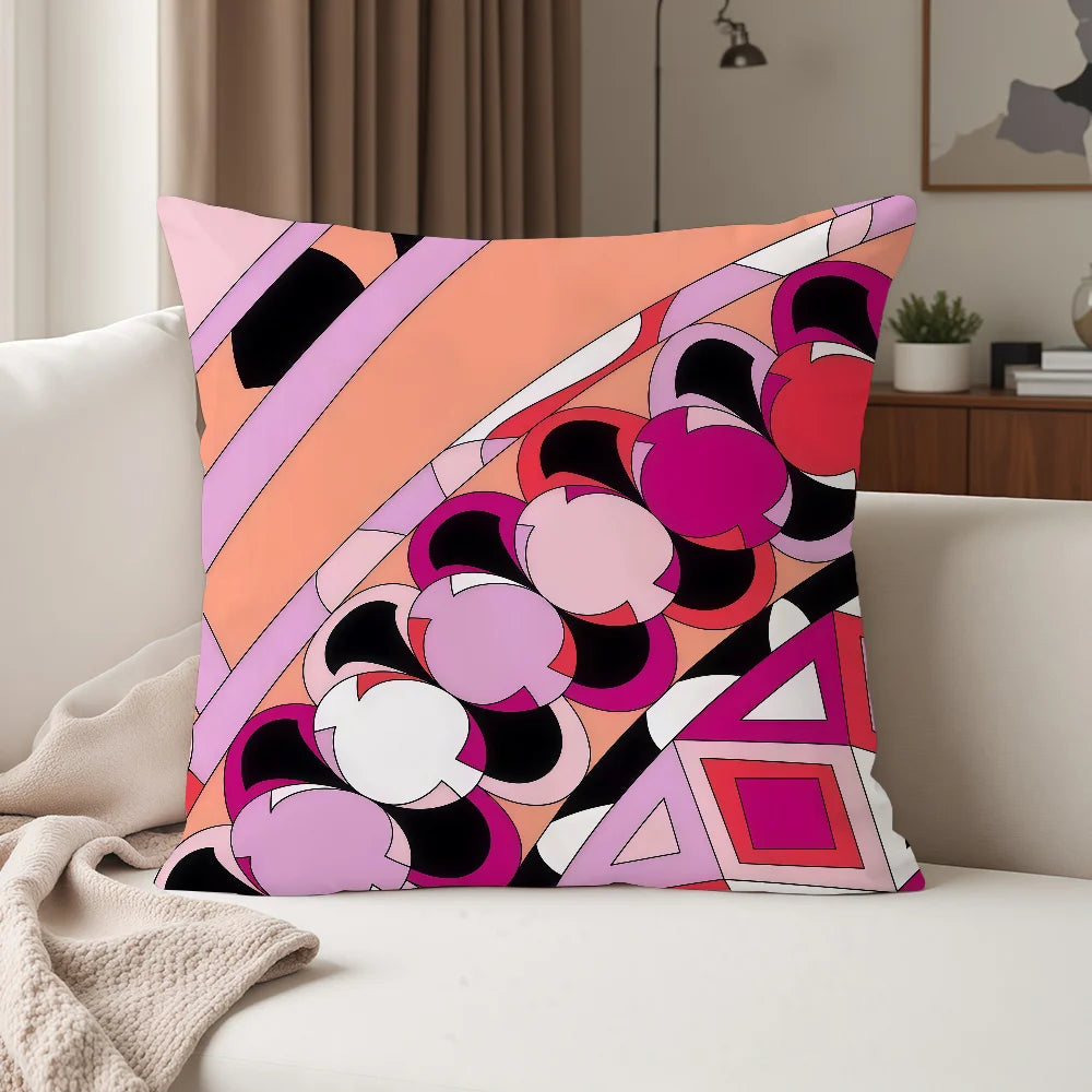 E-Emilio P-Pucci Logo Fashion Pillow Case Suitable For Bedrooms Living Rooms Cars Home Decoration
