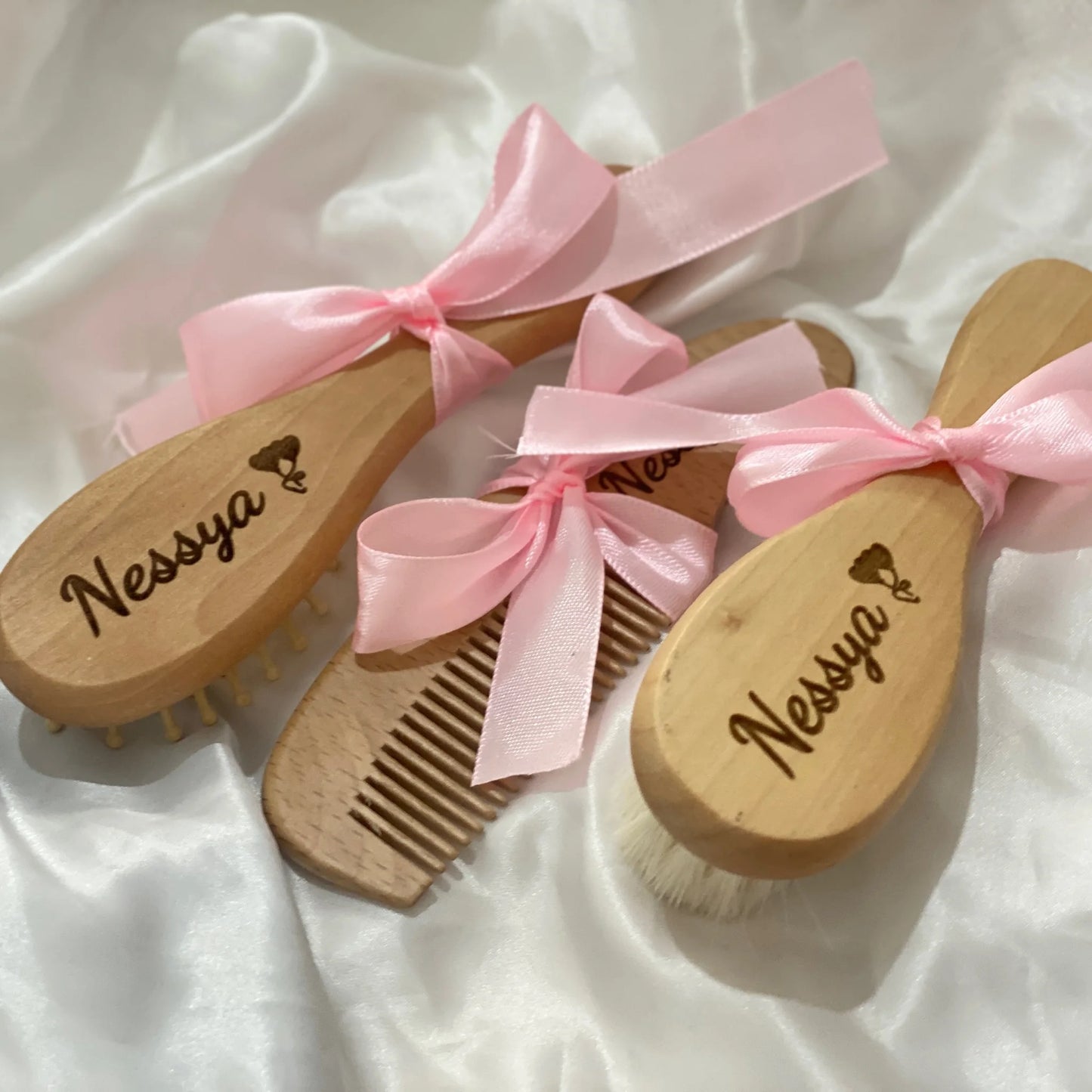 Engraved personalised wooden hairbrush Customized Bridesmaids Hair Comb Gifts Children's Birthday Present Christmas Present