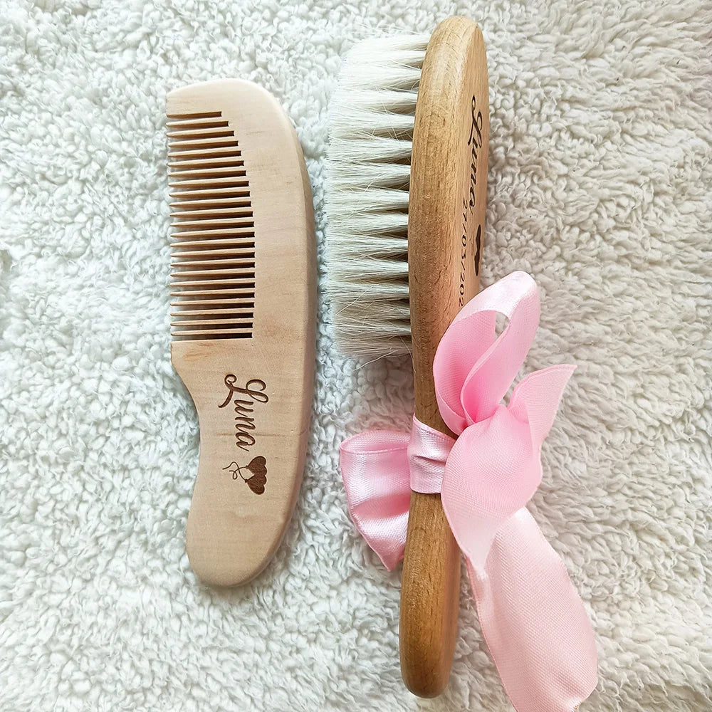 Engraved personalised wooden hairbrush Customized Bridesmaids Hair Comb Gifts Children's Birthday Present Christmas Present