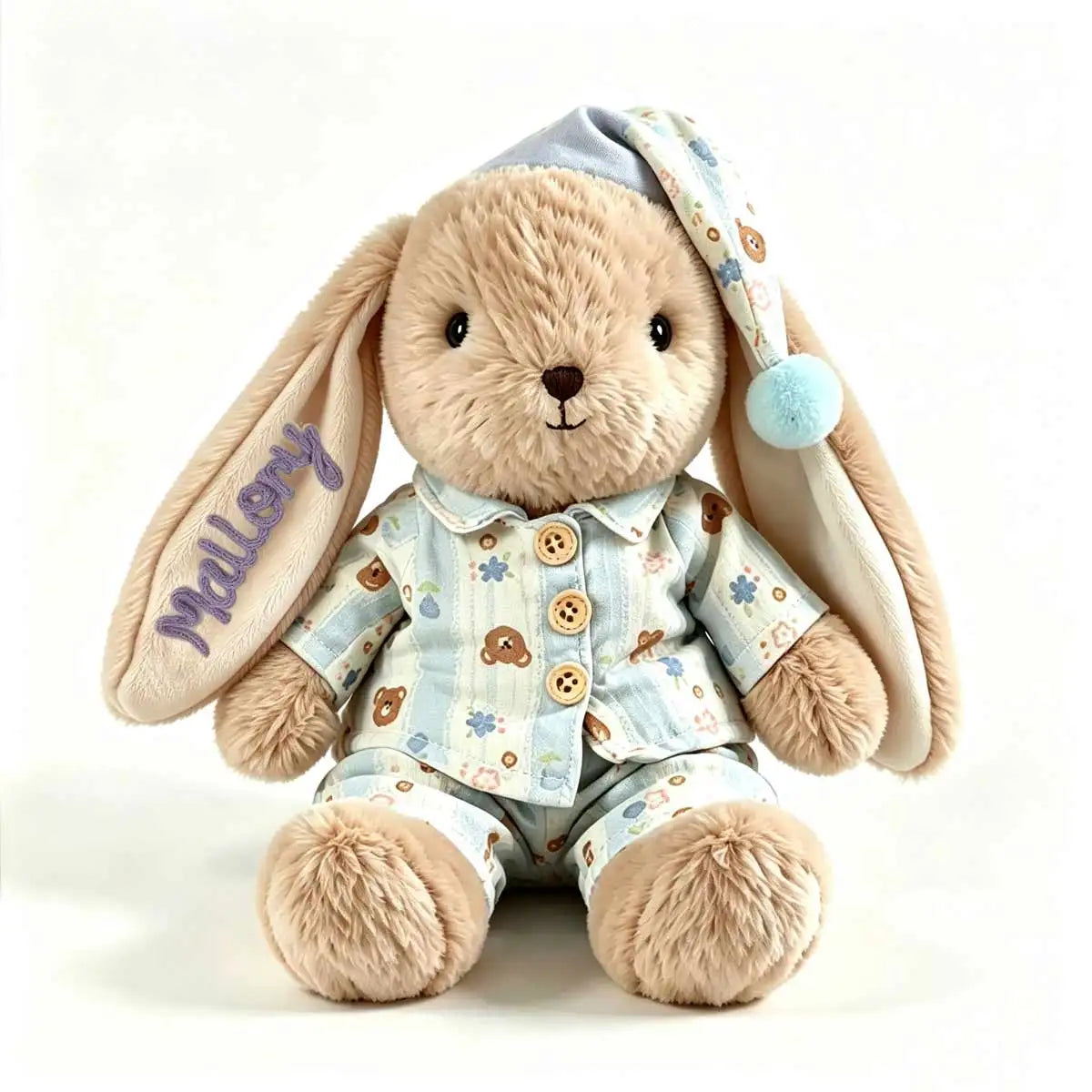 Personalized Plush Rabbit, Custom Party Favors, Wedding Favors Hand-Embroidered with Names, Keepsake or Birthday Gifts, and Holi
