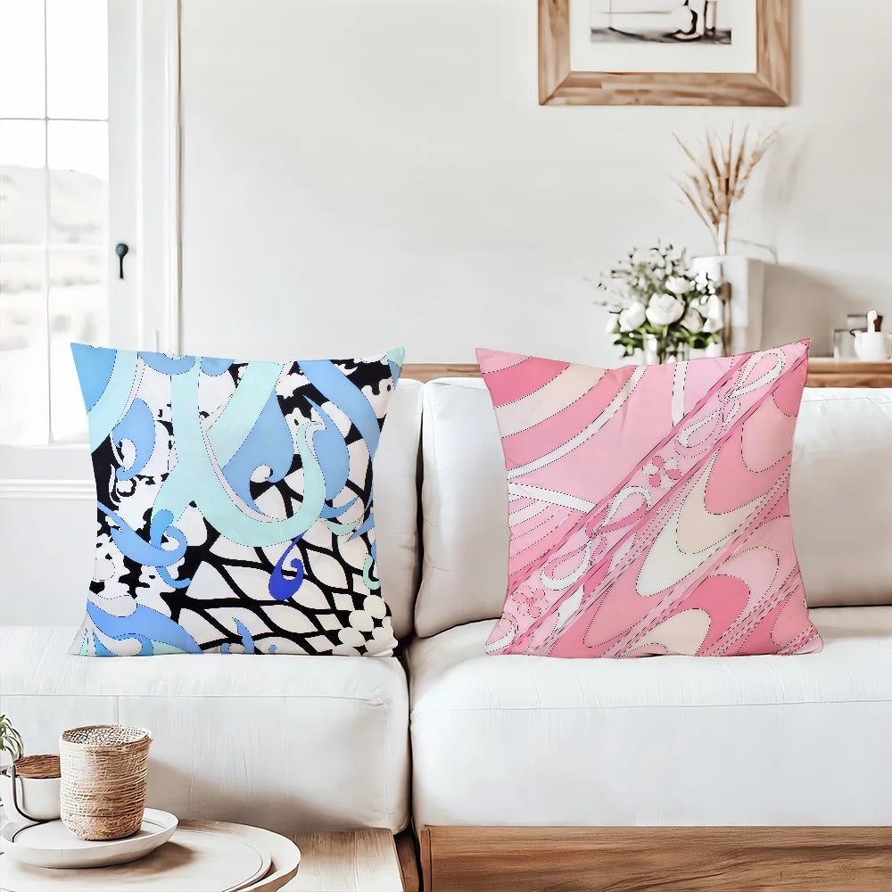 E-Emilio P-Pucci Logo Fashion Pillow Case Suitable For Bedrooms Living Rooms Cars Home Decoration