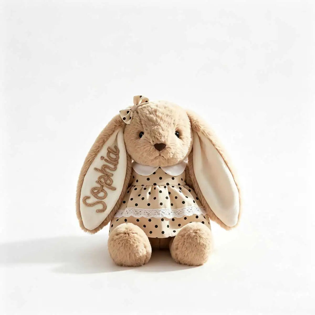Personalized Plush Rabbit, Custom Party Favors, Wedding Favors Hand-Embroidered with Names, Keepsake or Birthday Gifts, and Holi