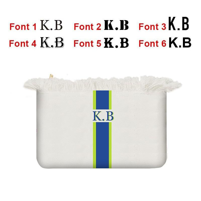 Customisable Stripe Tassel Cotton Clutch Bag