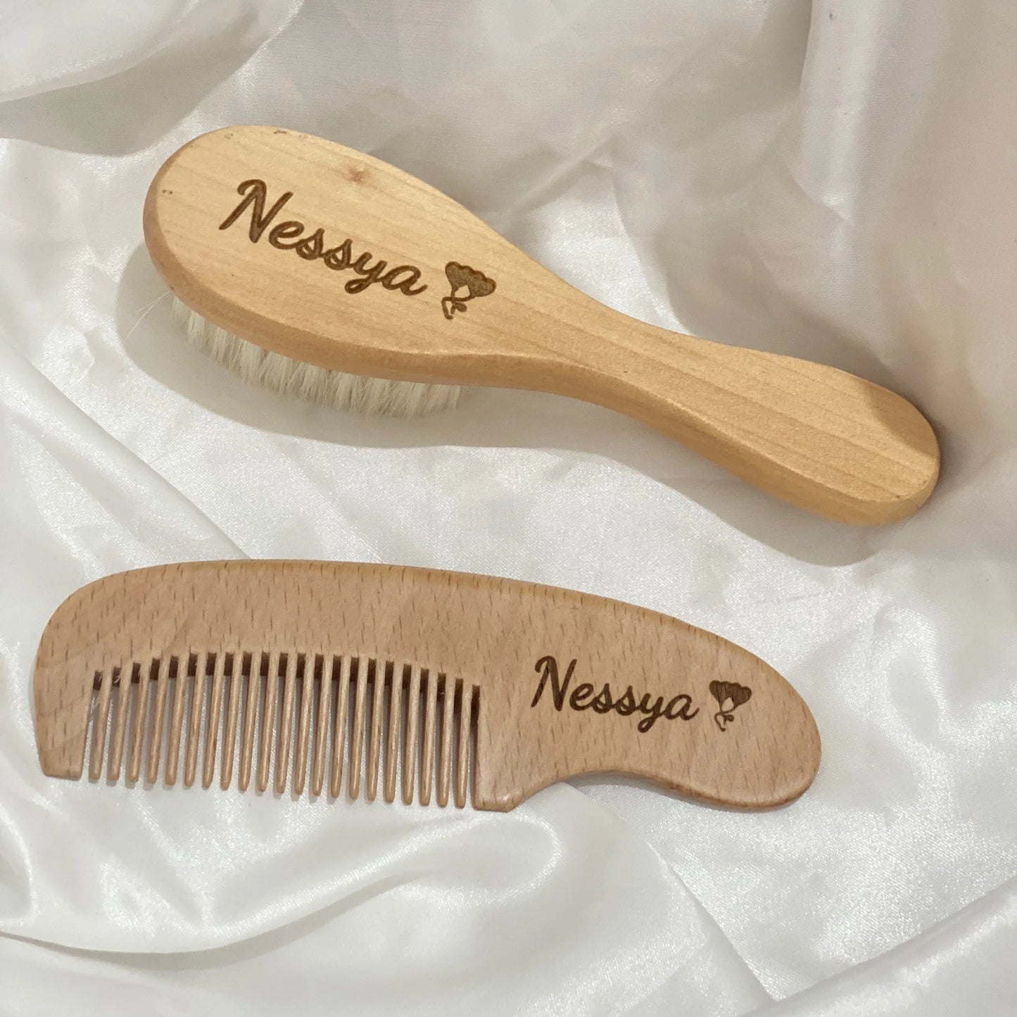 Engraved personalised wooden hairbrush Customized Bridesmaids Hair Comb Gifts Children's Birthday Present Christmas Present