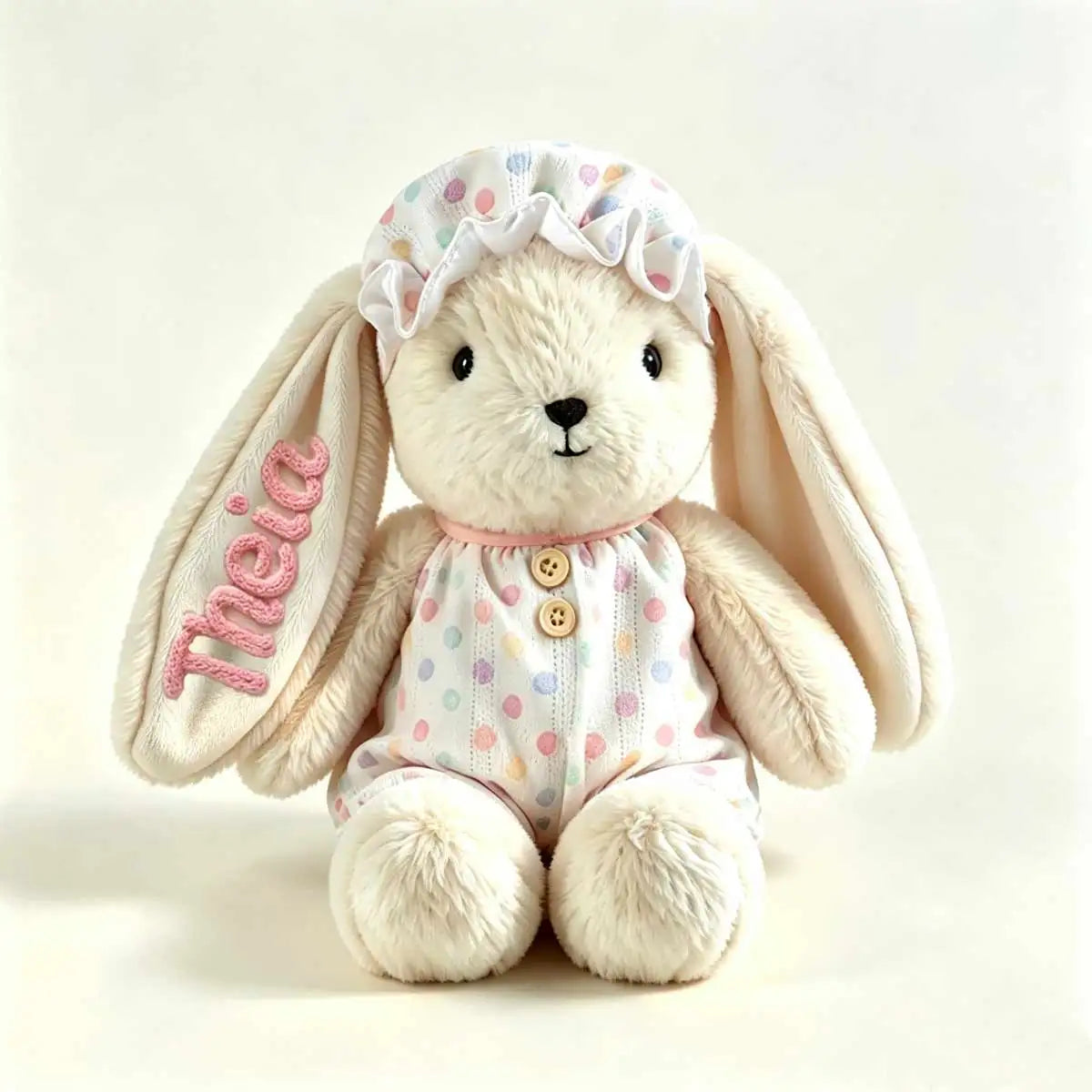 Personalized Plush Rabbit, Custom Party Favors, Wedding Favors Hand-Embroidered with Names, Keepsake or Birthday Gifts, and Holi