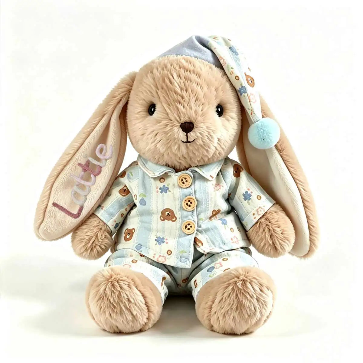 Personalized Plush Rabbit, Custom Party Favors, Wedding Favors Hand-Embroidered with Names, Keepsake or Birthday Gifts, and Holi