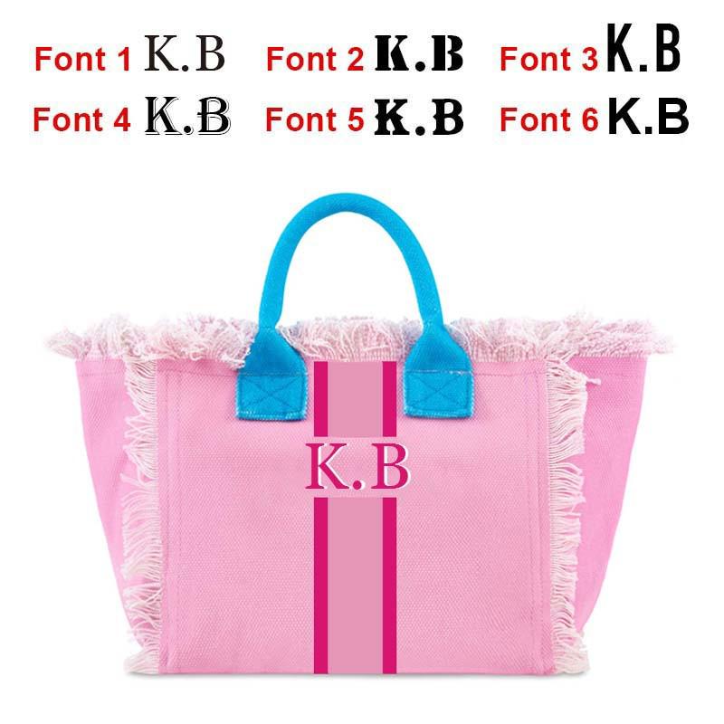 Stripe Print Tassel HandBag Customisable