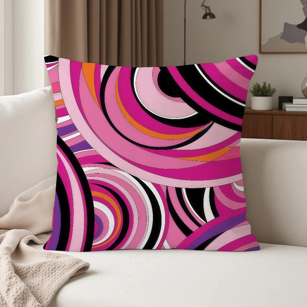 E-Emilio P-Pucci Logo Fashion Pillow Case Suitable For Bedrooms Living Rooms Cars Home Decoration