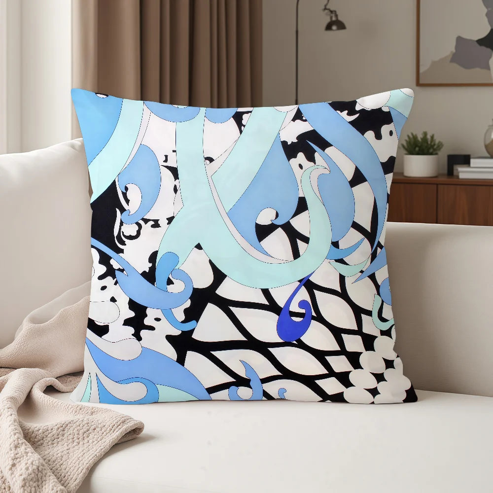 E-Emilio P-Pucci Logo Fashion Pillow Case Suitable For Bedrooms Living Rooms Cars Home Decoration