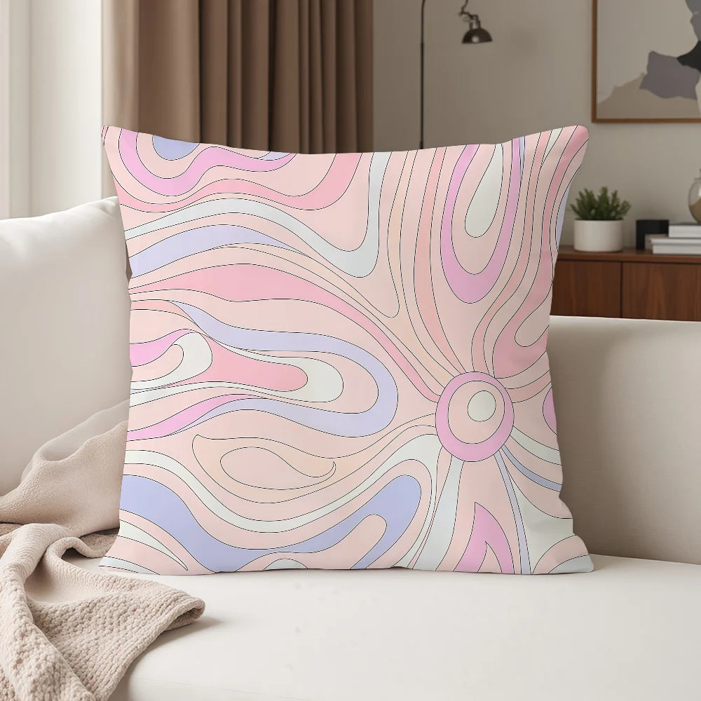 E-Emilio P-Pucci Logo Fashion Pillow Case Suitable For Bedrooms Living Rooms Cars Home Decoration